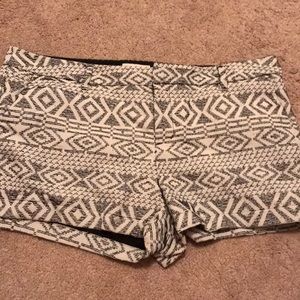 Black and white Aztec shorts